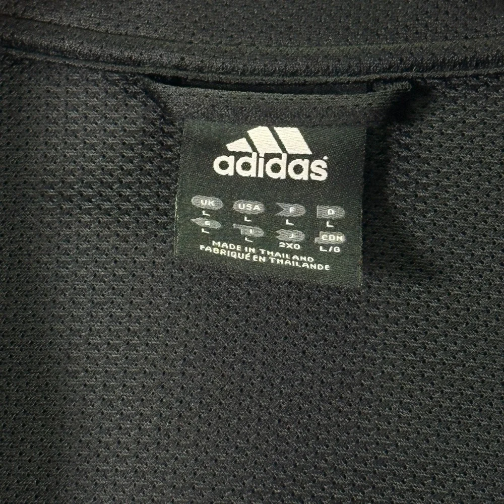 Vintage Adidas Climalite‎ Track Jacket Mens Large Black Stripes Embroidered Mesh